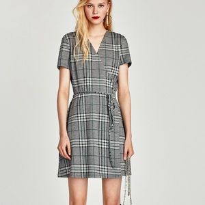 Zara plaid wrap dress